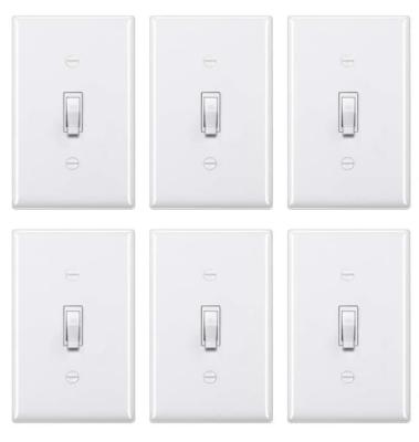 China 15A 120V/277V Residential/General Purpose Single Pole Rocker Light Switch, Diverter, Cover Included for sale