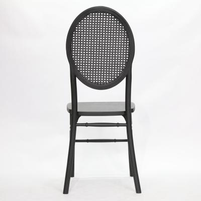 China Stackable French Style Stacking Event Dining New Rattan Wood Chair for sale