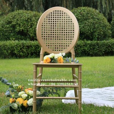 China Modern Furniture Plastic Resin Gold Gridding Back Chiavari Wedding Chair Monoblock Chivari Party Event Chairs for sale