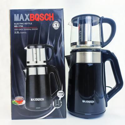 China 360 Degree Base MAXBQSCH 2000W 2.2L Double Base MAXBQSCH 2000W 2.2L Glass Pot Coffee Tea Maker Water PlasticTurkish Electric Kettle for sale