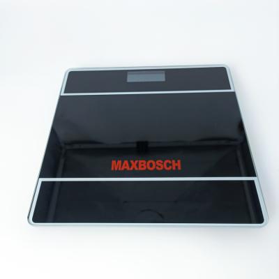 China 4mm tempered platform MAXBQSCH household 180kg 396lb Digital safty glass electronic glass weighing bathroom scale for sale