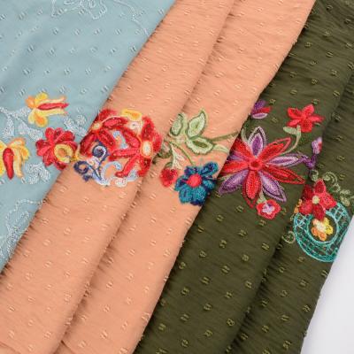 China Supplier Anti-Static Professional Fancy Woven Cey Uragri Embroidered Polyester Fabric for sale