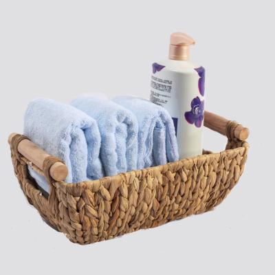 China HBK Boat Shape Water Hyacinth Sustainable Hand - Woven Wicker Storage Baskets For Kitchen And Bathroom zu verkaufen