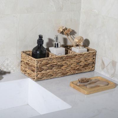 Chine HBK 3 Intermediate Layer Water Hyacinth Storage Basket Viable Woven Storage Box For Bathroom And Living Room à vendre