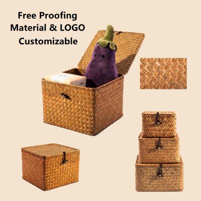 China HBK sustainable three piece set with lid square snack storage box for natural materials à venda