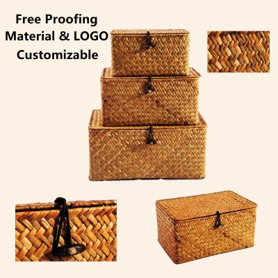 China HBK Sustainable Three Piece Set With Lid Rectangle Handmade Sundries Storage Box With Lid à venda