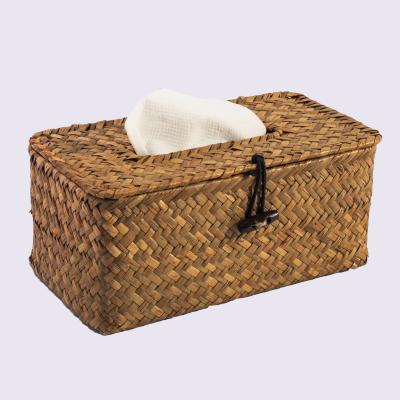 中国 HBK Traditional Farm Plant Plankton Handmade Natural Woven Cloth Box Cover For Laundry And Bedroom 販売のため