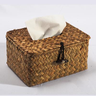 China HBK Novelty Rectangle Plant Plankton Natural Woven Cloth Box Cover For Environmental Protection Materials Te koop