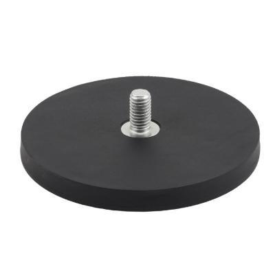 China Magnet Industrial Magnet Rubber Coated Magnet With Outer Wire Pot Rubber Coated Magnet for sale