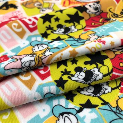 China Custom Cartoon Fabric Print Polyester Spandex Spf50+ Swim Fabric Anti-Static Knit Digital Printed Waterproofing Material For Dress for sale