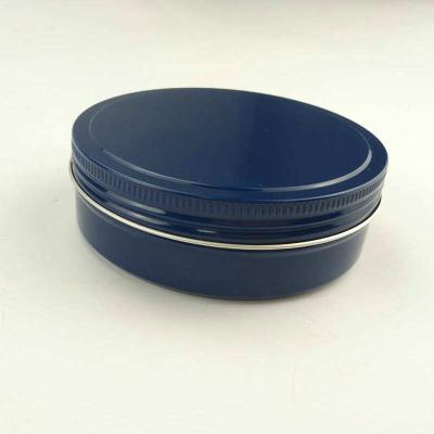 China Cosmetic Jar 200ml Round Screw Aluminum Box Jars For Hair Wax for sale