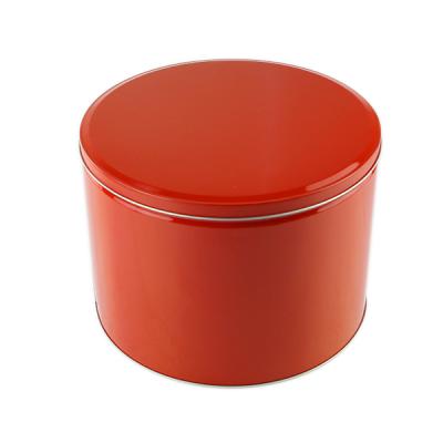 China Transparent Recycled Materials Round Custom Wholesale Pail With Handle Tin Box Can Food Candy Cookie Canned Container Pail Tin for sale