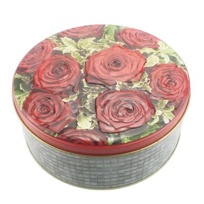 China Christmas Cookie Tins Round Tin Cans / Christmas Cookie Tins / Decorative Cookie Gift Tin for sale