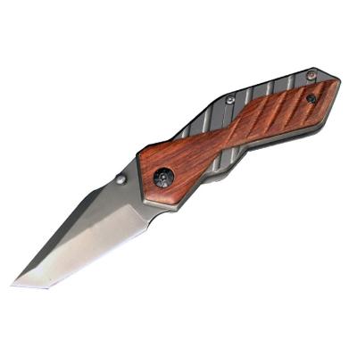 China Non-variable Portable With A Hand Carved Wood Handle Customization Micro Fold Knife X59 for sale