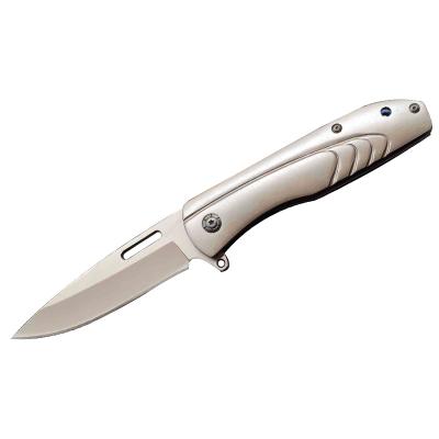 China Non-variable factory manufactures all stainless steel titanium plated high end folding knives for sale