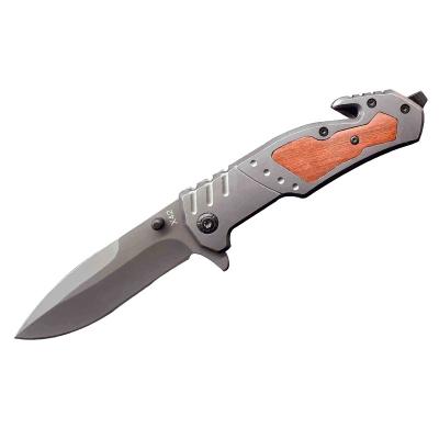 China Non-variable Portable Multifunctional Titanium Plated Stainless Steel Field Trekking Folding Knife for sale