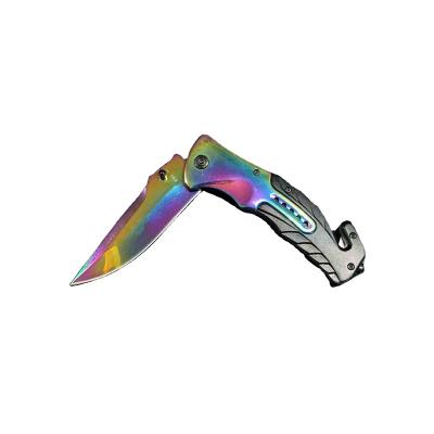 China Non-variable Folding Knife Steel Aluminum Color Pocket Knife Pocket Handle Titanium Folding Knife for sale