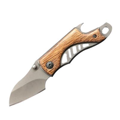 China Hot Selling Outdoor Stainless Steel Non-variable Folding Survival Knife With Chicken Wing Wooden Handle for sale