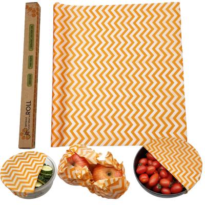 China Sustainable Organic Cotton OEM Beeswax Wrap Roll Sustainable Eco Friendly Washable Reusable for sale