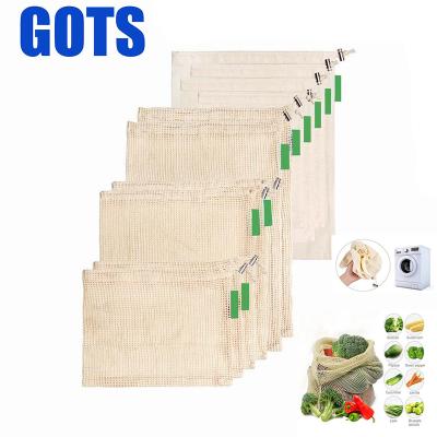 China RPET environmental protection product bag vegetable and fruit bag organic cotton reusable net bag BIODEGRADABLE for sale