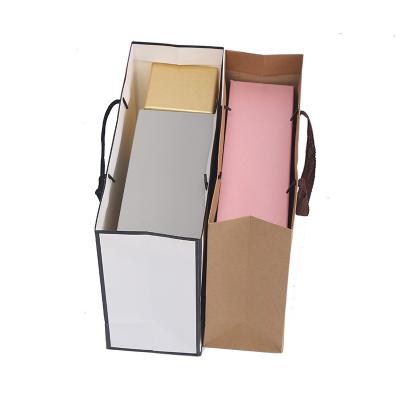 China Materials Bolsa De Papel Bulk Recycled Gift Wrapping Paper Big Square Brown Bottom Paper Bag for sale