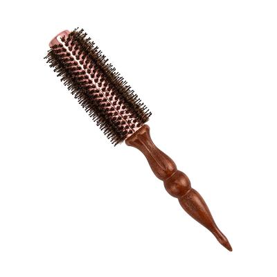 China Factory Wholesale Wooden Round Handle Bristle Comb Rat-tail Comfortable Boar Shaped Straight Hair Curly Hair Rolling Brush for sale