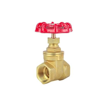 China Factory Price Dn15 Dn65 Italy Brass Gate Valve Female Thread Liquid Plug General Red Handle Gate Valve Brass Gate Valve for sale