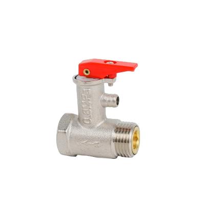 China General High Quality Red Handle Safety Relief 1/2 Male Thread Safety Valve Nickel Plating Brass Gas Liquid Safety Valve for sale