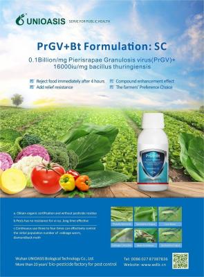 中国 100%天然トマト葉虫剤と植物用農薬 SC PrGV Bt 販売のため