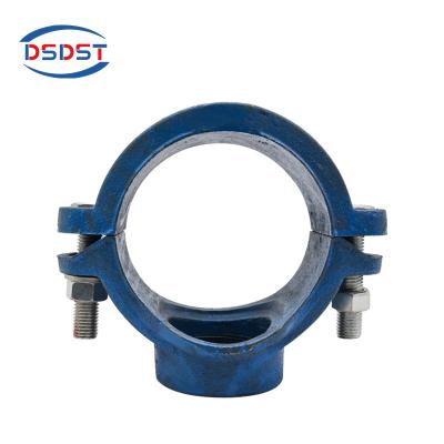 China Ductile Iron Various Size Models Cast Iron Pipe Clamp For Pe PVC Pipes Malleable Cast Iron Pipe Saddle Clamp for sale