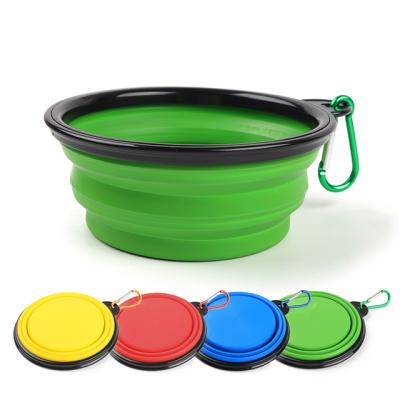 China New Design 450ml 1000ml Non-automatic Collapsible Collapsible Silicone Food Water Pet Feeding Bowl for sale