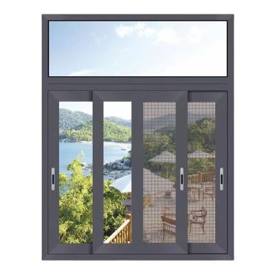 China Screen Aluminum Windows Magnetic Sliding Window 120-76 Three Way Screen Window for sale