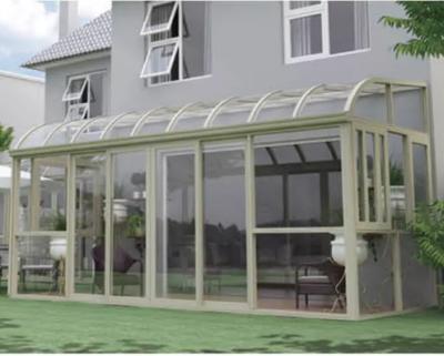 China Foshan Aluminum Alloy Sun Garden Glass Room Modern Arc Glass Room for sale