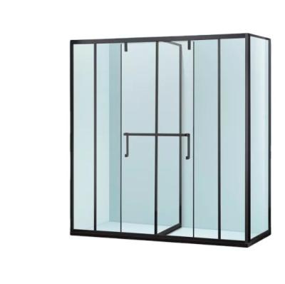 China Modern Bathroom Glass Sliding Doors 304# Stainless Steel Shower Door Hinged for sale