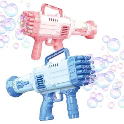 China Plastic Automatic Bubble Gun 32 Holes Bubble Outdoor Machine With Light Luminous Outdoor Toys Gifts For Kids Birthday Wedding Party for sale