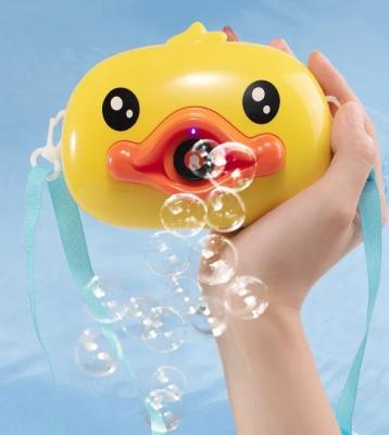 China Summer Plastic Kids Outdoor Bubble Camera Toy Carton Duck New Little Yellow Duck Bubble Machine Camera Blowing Bubble Toys for sale