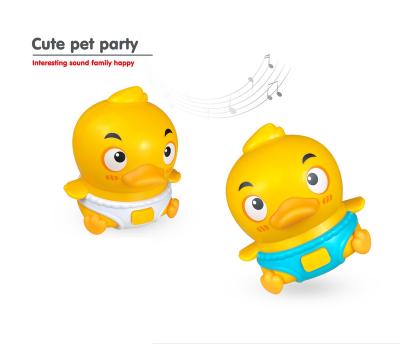 China Factory wholesale battery operated cartoon duck children's toys interactive rocking electric universal lighting music for sale