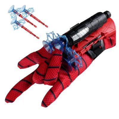 China PVC Spider Silk Boxes 2 Spinning Hero Cosplay Spider-Man Web Shooter Launcher Toys Wrist Launcher For Kids for sale