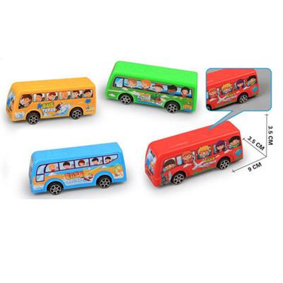 China Friction Toy The best-selling toy car minibus car driven in the world mixed with yellow and orange blue and red in four colors, and for sale