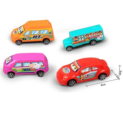 China Friction Toy Hot Sales Returns Cartoon Car Toy Friction Drive Car 4 Pieces Set To Pull Inertia Car Toy Backrest Customized OEM for sale