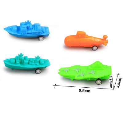 China Orange Blue Mixed Rubbing Toy Car Drive Toy Boat Inertia Toy Boat Four Different Boats for sale