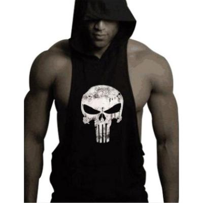 China 2019 Antibacterial Mens Gym Wear Pocket Tank Top With Hood Tank Top Gym Hoodies for sale