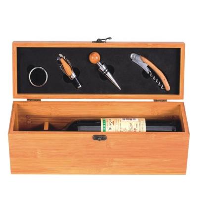 China Sustainable Luxury Wooden Wine Bottle Gift Box Set Restaurant Wine Shipping Boxes for sale