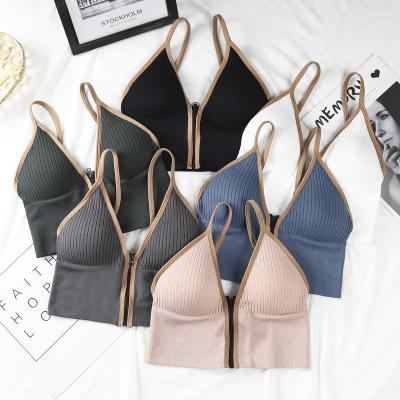 China A800 2022 One Piece Zipper Camisole Wrap Back Chest Lovely Girl Sports Tracksuit Bottoming Bra Underwear Women Clothing for sale