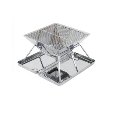 China Hot Sale JWQ-001 Stainless Steel Stove Field Easily Assembled Portable Folding Outdoor BBQ Camping Burning Grill for sale