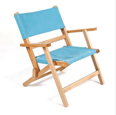 China Easy to fold and carry JWW-007 Portable Modern Wooden Camping Chair Canvas Folding Chair For Beach To Relax