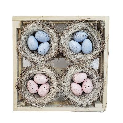 China Home& Artificial Holiday Egg Nests in S/4 Crate for sale