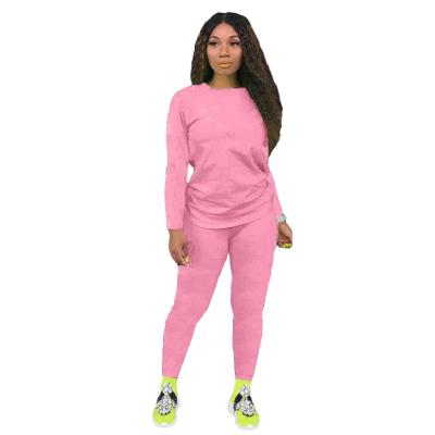 China Foma 5425 Anti-Static Clothing New Arrivals 2020 Sports Wear Jogging Sets Woman 7 Colors Solid 2 Piece Women's Plus Size 3xl for sale