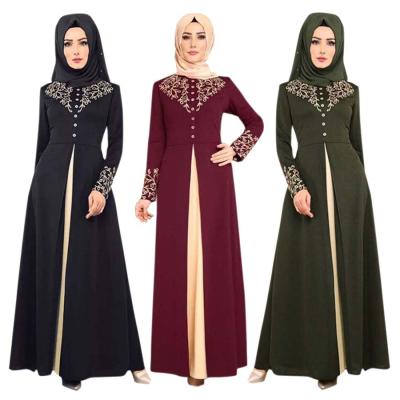 China Foma FM-9008 new style islamic clothing women patchwork dress gild muslim abaya evening dresses long without headscarf M-XXL for sale