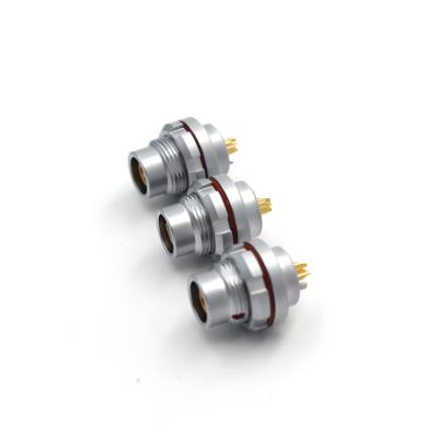 China 102F reeks 4 Pin Socket Connector IP68 Waterdicht Chrome dat voor Robotica wordt geplateerd Te koop